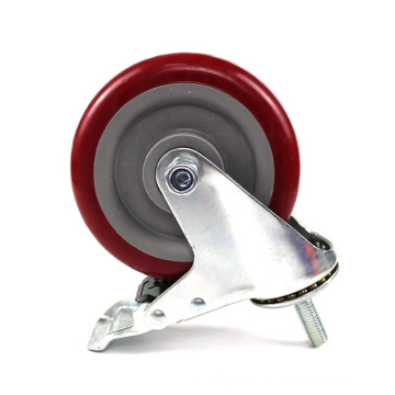 5 inch medium duty  screw casters with brake